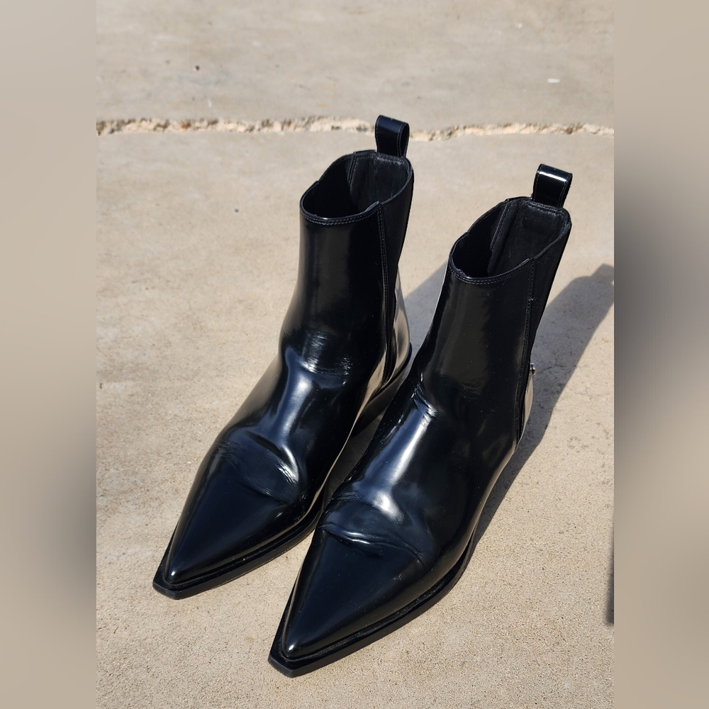 Anine Bing Sky Black Leather Ankle Boots size 41 US 10/10.5